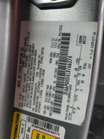 2020 FORD FUSION SE 3FA6P0HDXLR166274