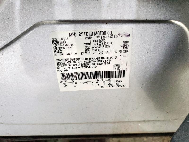 2015 FORD EDGE TITANIUM 2FMTK3K9XFBB43819