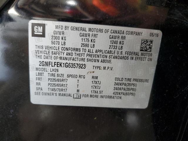 2016 CHEVROLET EQUINOX LT 2GNFLFEK1G6357923