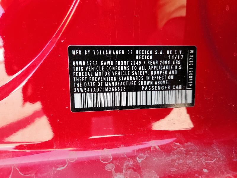 2018 VOLKSWAGEN GTI S 3VW547AU7JM266678