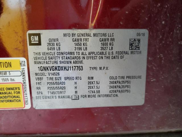 2017 CHEVROLET TRAVERSE L - 1GNKVGKDXHJ117763