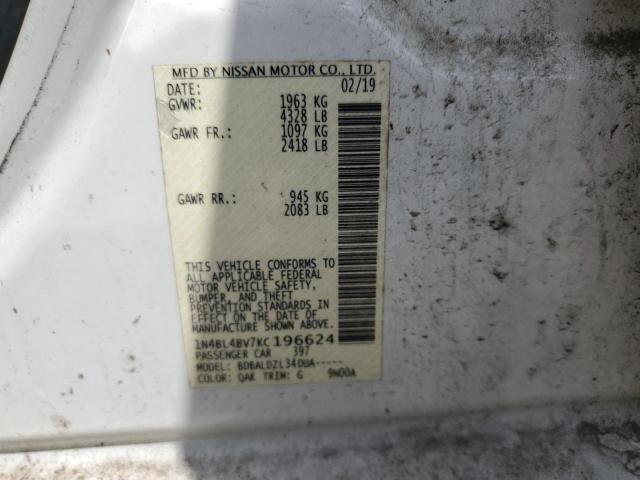 2019 NISSAN ALTIMA S - 1N4BL4BV7KC196624