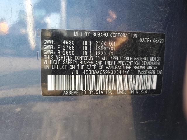 2022 SUBARU LEGACY PRE 4S3BWAC69N3004146