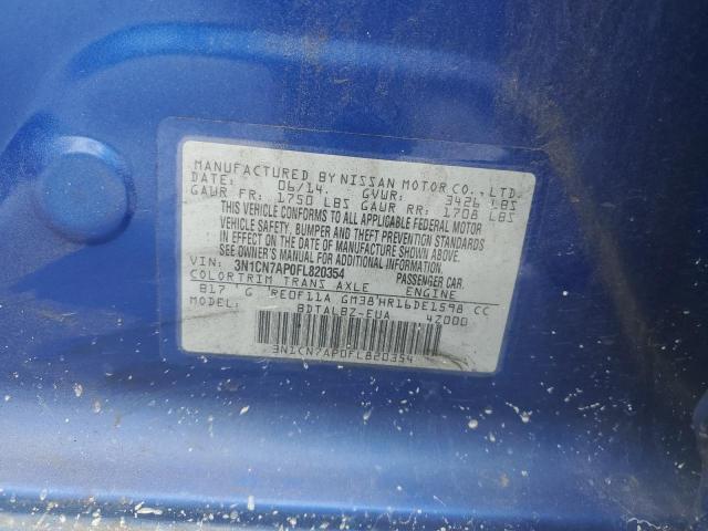 2015 NISSAN VERSA S 3N1CN7AP0FL820354