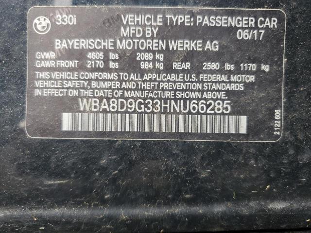 2017 BMW 330 XI WBA8D9G33HNU66285