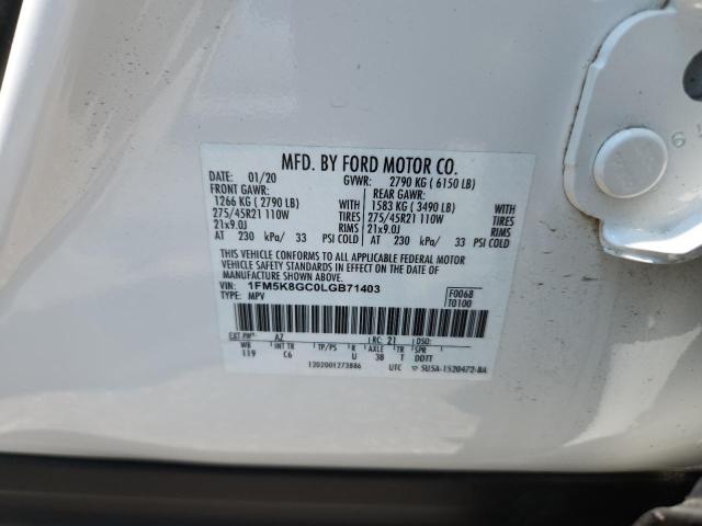 2020 FORD EXPLORER S - 1FM5K8GC0LGB71403