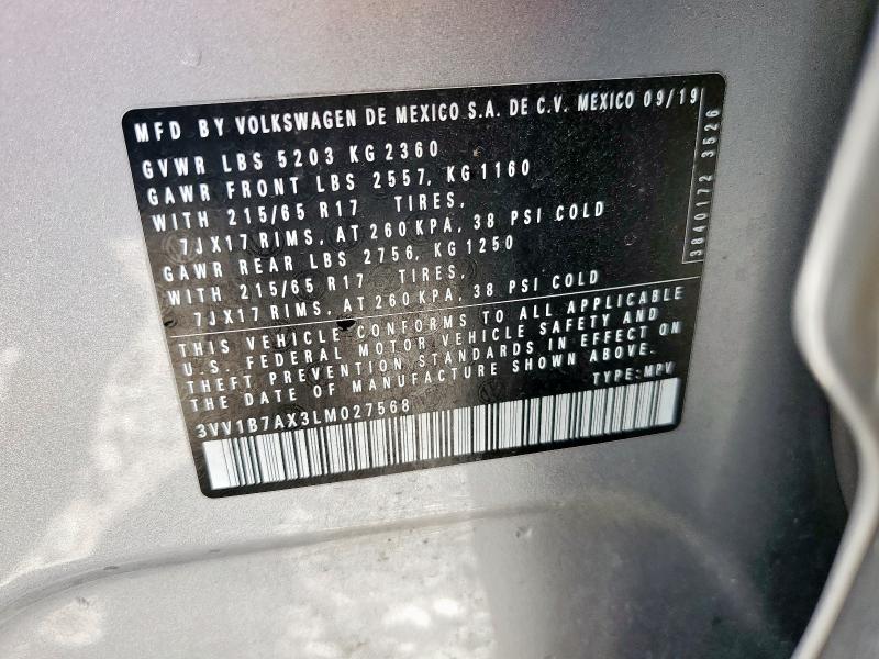 2020 VOLKSWAGEN TIGUAN S - 3VV1B7AX3LM027568