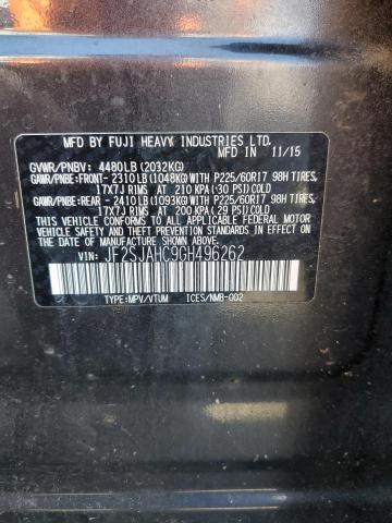 2016 SUBARU FORESTER 2 JF2SJAHC9GH496262