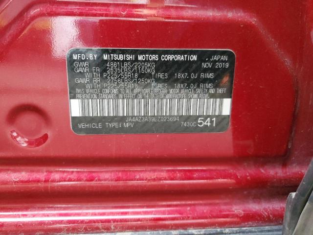 2020 MITSUBISHI OUTLANDER JA4AZ3A39LZ023694