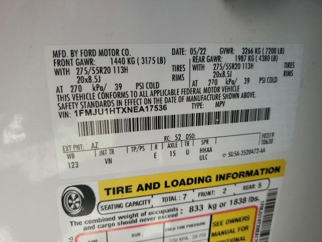 2022 FORD EXPEDITION 1FMJU1HTXNEA17536