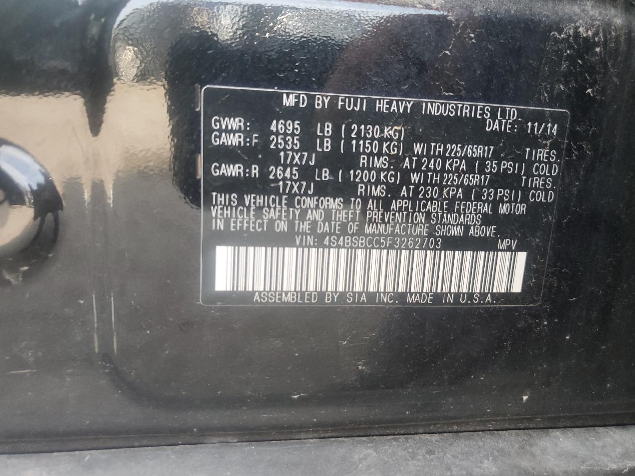 SUBARU OUTBACK 2.5I PREMIUM