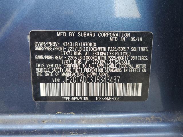 2018 SUBARU CROSSTREK PREMIUM JF2GTADC3J8343437