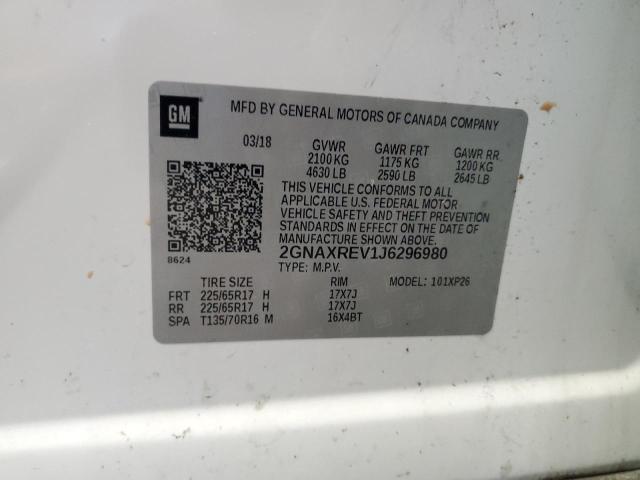 2018 CHEVROLET EQUINOX LS - 2GNAXREV1J6296980