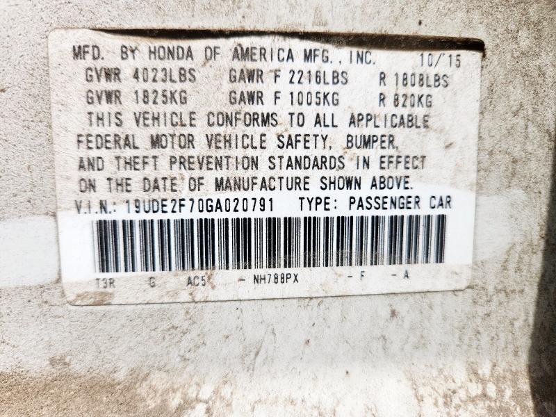 2016 ACURA ILX PREMIU 19UDE2F70GA020791