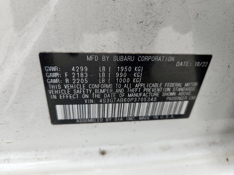 2023 SUBARU IMPREZA 4S3GTAB60P3705340