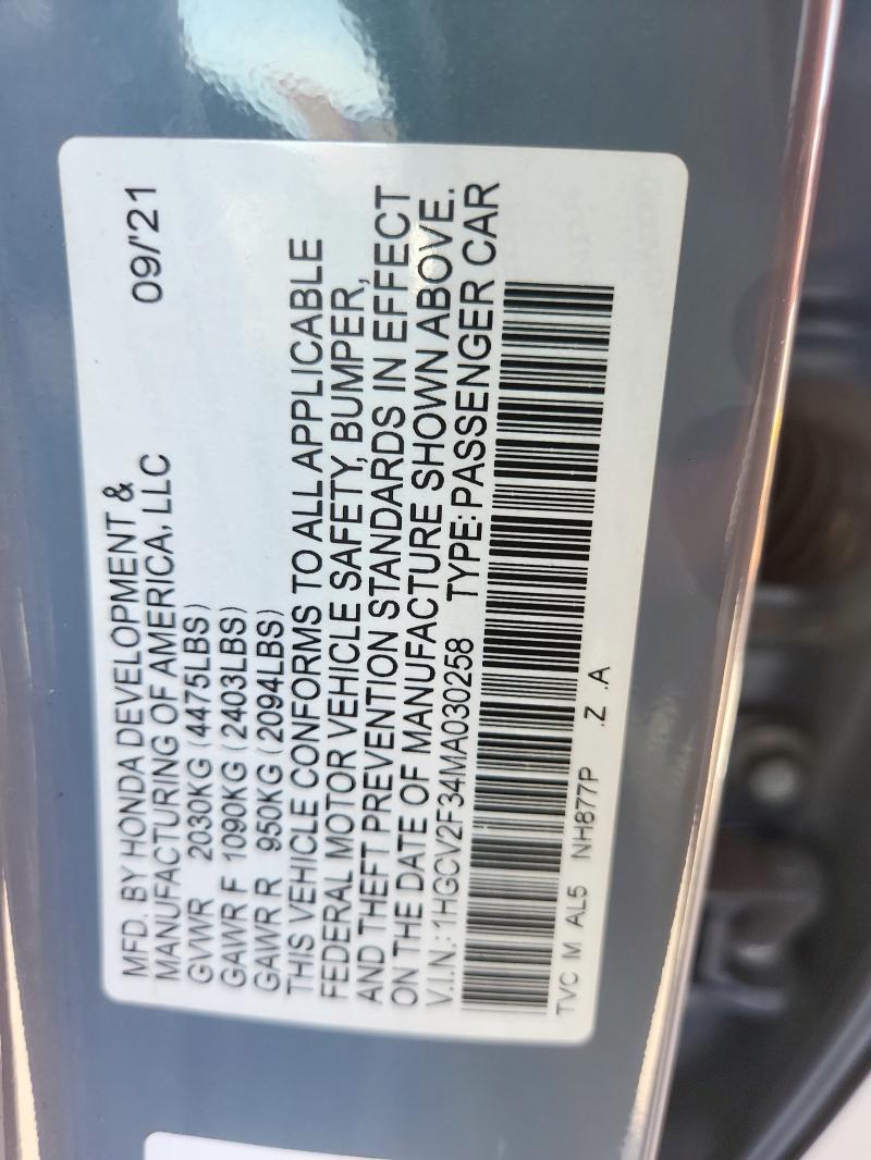 2021 HONDA ACCORD SPO - 1HGCV2F34MA030258