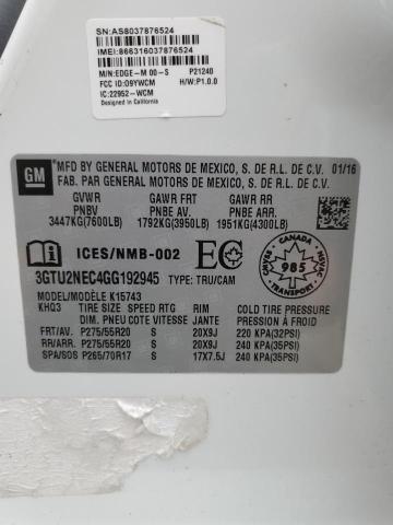 2016 GMC SIERRA K15 3GTU2NEC4GG192945