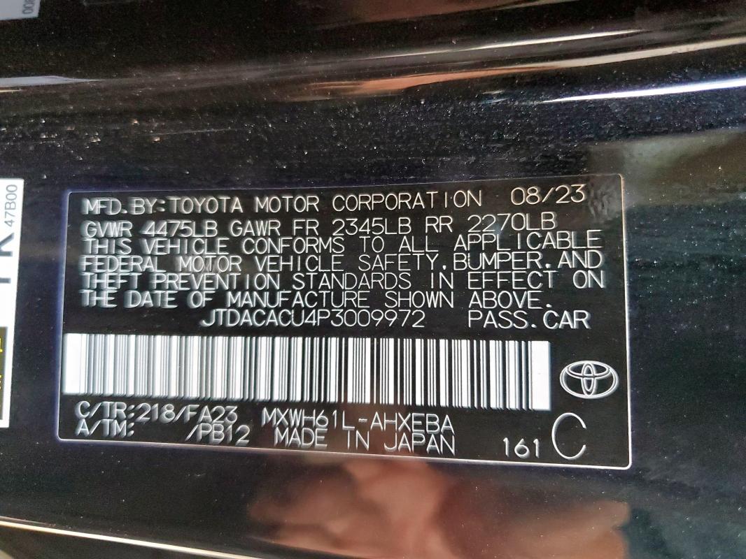 2023 TOYOTA PRIUS PRIM JTDACACU4P3009972