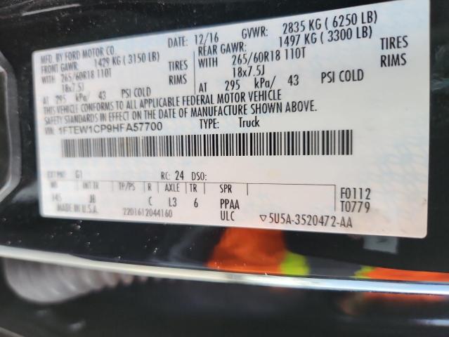 2017 FORD F150 SUPER - 1FTEW1CP9HFA57700