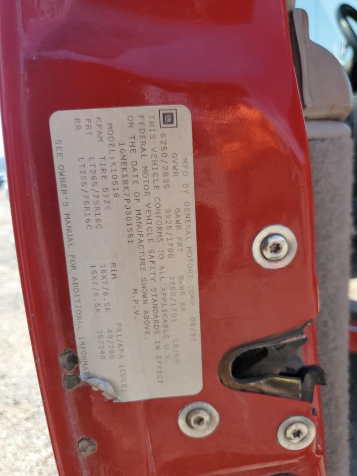 Lot #3209533106 1993 CHEVROLET BLAZER K15