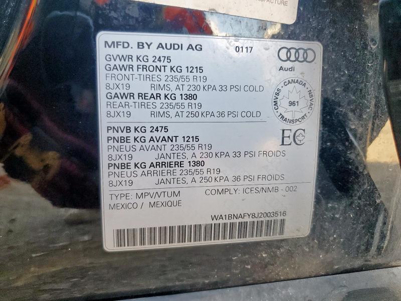 2018 AUDI Q5 PREMIUM PLUS WA1BNAFY8J2003516