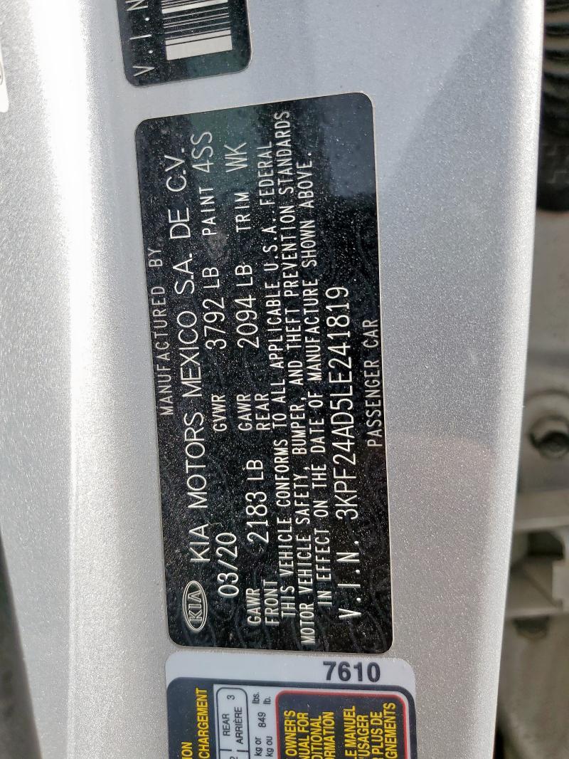 2020 KIA FORTE FE - 3KPF24AD5LE241819