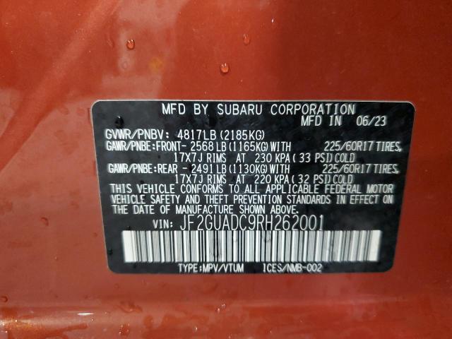 2024 SUBARU CROSSTREK JF2GUADC9RH262001