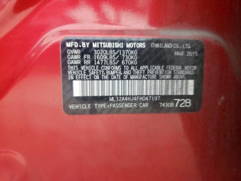 2015 MITSUBISHI MIRAGE ES ML32A4HJ4FH047197