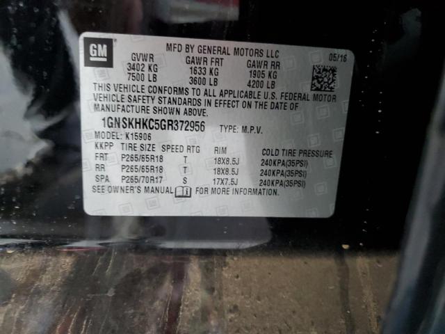 2016 CHEVROLET SUBURBAN K 1GNSKHKC5GR372956