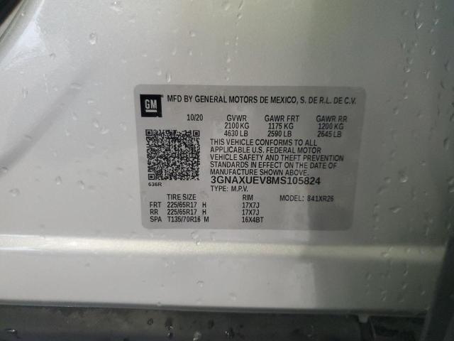 2021 CHEVROLET EQUINOX LT - 3GNAXUEV8MS105824