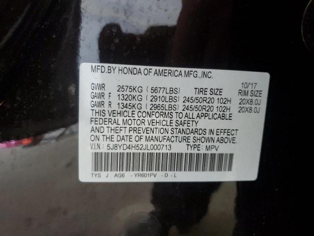 2018 ACURA MDX TECHNO 5J8YD4H52JL000713