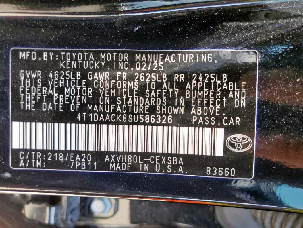 2025 TOYOTA CAMRY XSE - 4T1DAACK8SU586326