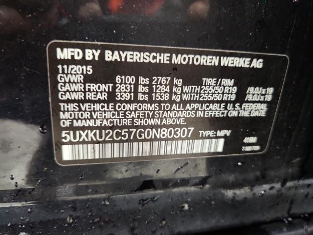 2016 BMW X6 XDRIVE3 5UXKU2C57G0N80307