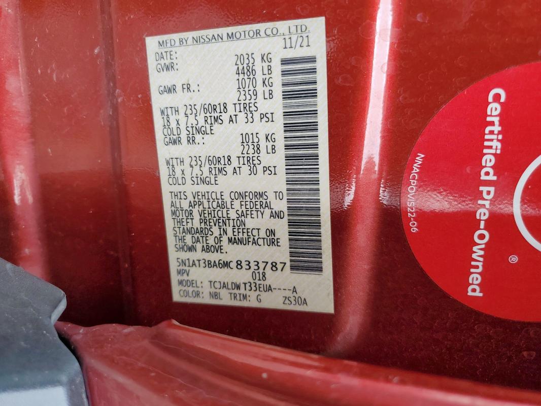 2021 NISSAN ROGUE SV - 5N1AT3BA6MC833787