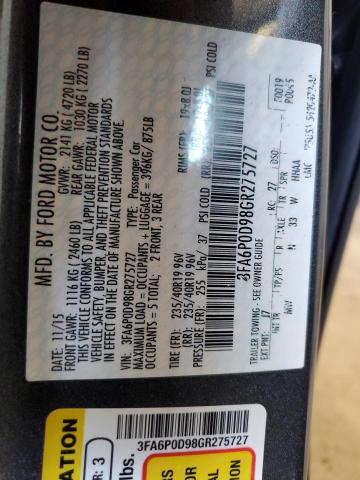 2016 FORD FUSION TIT 3FA6P0D98GR275727