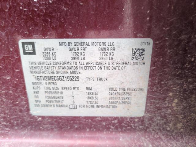 2016 GMC SIERRA K15 - 1GTV2MEC6GZ195229