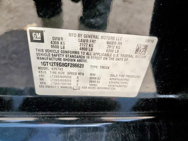 2016 GMC SIERRA K25 - 1GT12TEG8GF286628