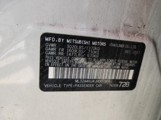 2018 MITSUBISHI MIRAGE SE ML32A4HJ4JH007808