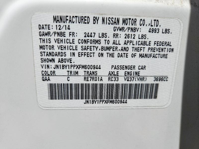2015 INFINITI Q70L 3.7 JN1BY1PPXFM600944