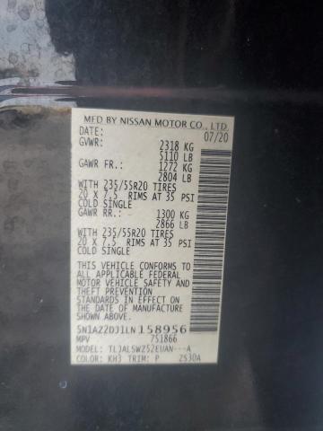 2020 NISSAN MURANO PLA 5N1AZ2DJ1LN158956
