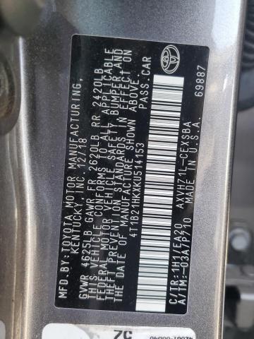 2019 TOYOTA CAMRY HYBR 4T1B21HKXKU514153