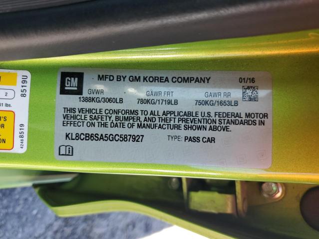 2016 CHEVROLET SPARK LS KL8CB6SA5GC587927