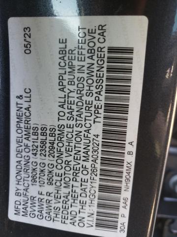 2023 HONDA ACCORD LX 1HGCY1F26PA030274