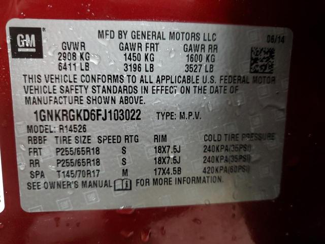 2015 CHEVROLET TRAVERSE L 1GNKRGKD6FJ103022