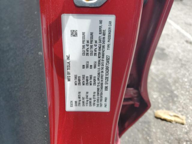 2024 TESLA MODEL 3 5YJ3E1EA3RF734927