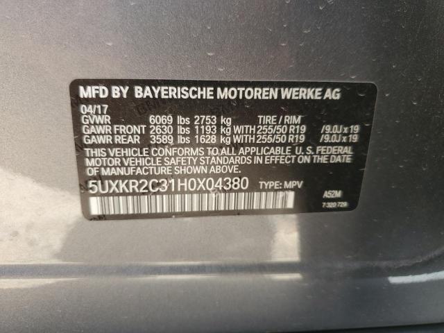 2017 BMW X5 SDRIVE3 - 5UXKR2C31H0X04380