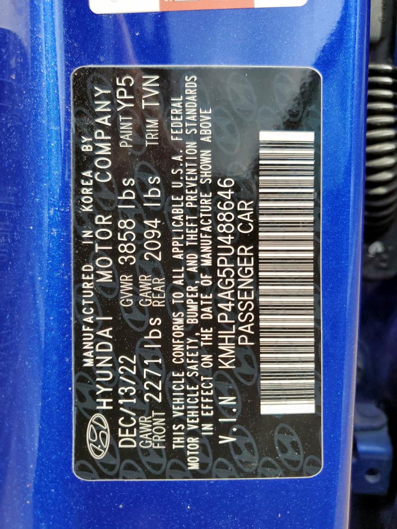 2023 HYUNDAI ELANTRA LIMITED KMHLP4AG5PU488646