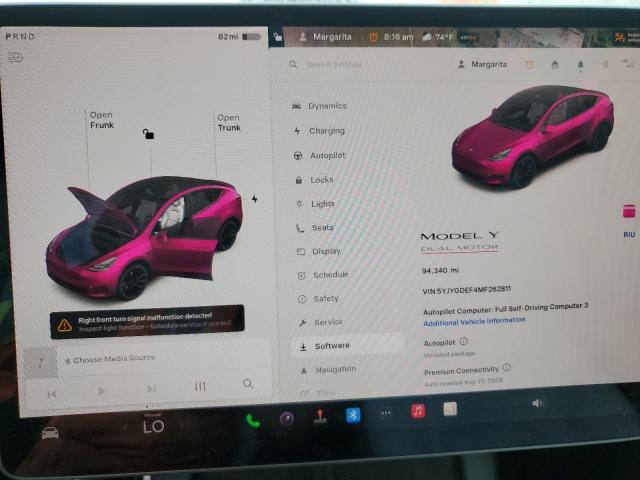 2021 TESLA MODEL Y 5YJYGDEF4MF262811