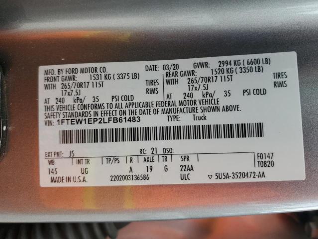 2020 FORD F150 SUPER - 1FTEW1EP2LFB61483