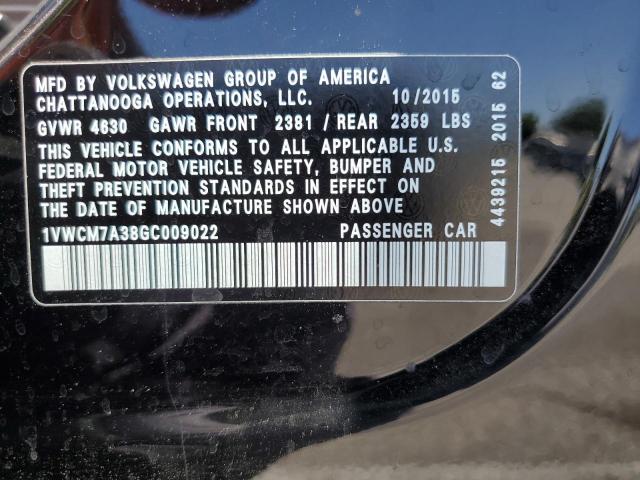 2016 VOLKSWAGEN PASSAT SEL 1VWCM7A38GC009022